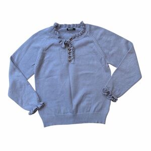 BTFBM Light Blue Sweater with Ruffle Accents
